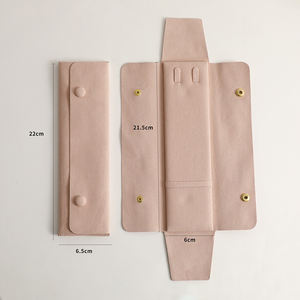 Étui de luxe en peluche durable recyclé microfibre bouton sac pochette étui pour collier de stockage en gros logo personnalisé imprimé - Product Image 4