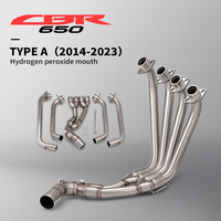 Collecteur d'échappement en acier inoxydable avec double capteur O2 pour moto CBR650 CBR650F 2014-2023, système d'échappement AT2 Slip-on