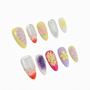 Ongles à presser détachables 24 pièces, très demandés, de haute qualité, roses brillants, forme amande, prêts à poser - Product Image 3