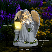 Statue d'ange priant en résine, modèle BY25104, best-seller transfrontalier, avec lumière solaire pour jardin extérieur
