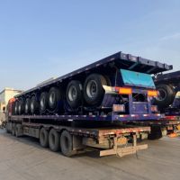 Semi-remorque à plateau plat de 40 tonnes à 3 essieux avec verrous à torsion pour le transport général de marchandises et de conteneurs