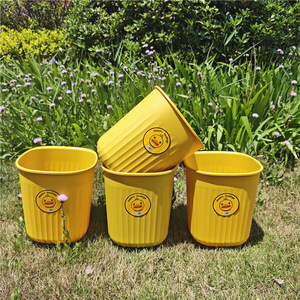 Happy Goslings Yellow <b>Square</b> Trash Can 8L Indoor Outdoor Use Waste <b>Bin</b> - Product Image 4