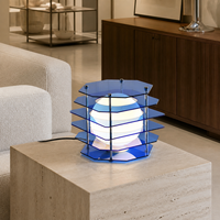 Lampe de table d'hôtel, lampe de chevet géométrique en acrylique pour chambre d'hôtel