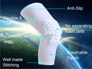 Sangles de soutien du genou en néoprène respirant, compression réglable, fermeture auto-agrippante pour la randonnée, le football, la musculation - Léger - Product Image 3