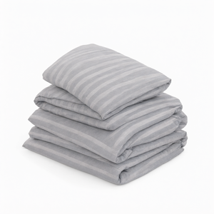 Juego de Ropa de Cama Doble Karden Flower de Seda Pura y Satén de Algodón con Sábana Ajustable, Funda Nórdica Gris y 2 Fundas de Almohada, Venta al por Mayor - Product Image 3