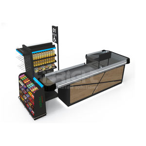 Highbright Comptoir de sortie de supermarché moderne personnalisé en acier durable avec bandes lumineuses à LED Design attrayant de haute qualité - Product Image 3