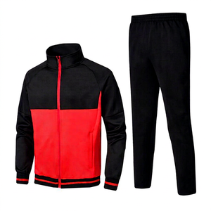 HULAR INTL Survêtement de football personnalisé pour homme, style streetwear, avec logo, motif uni, 100 % polyester, respirant, en molleton, fermeture éclair, pour le jogging - Product Image 1