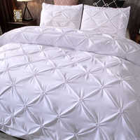 Parure de Housse de Couette Queen, 3 Pièces - Broderie Élastique Luxe Microfibre Housse de Couette en Plumes Tissu Confortable