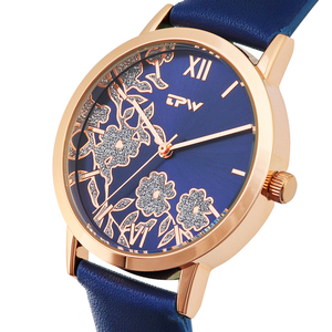 Bella di lusso in <span class=keywords><strong>oro</strong></span> rosa floreale di colore braccialetto di cuoio donna casuale commercio all'ingrosso della vigilanza o logo personalizzato a mano elegante di guardare le ragazze - Product Image 3