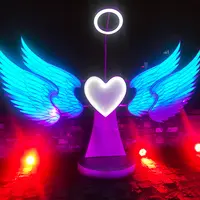 كبيرة التصوير الدعائم LED مضيئة تسلية التفاعلية الملاك أجنحة ل الزفاف مهرجان شاشة عرض داخلية
