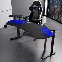 Bureaux d'ordinateur multifonctionnels grande lumière led cool esports table de jeu professionnelle personnalisée pour les joueurs configuration de la salle de jeu