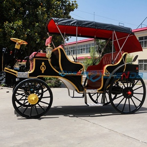 New Cars Black with Red Seats Sightseeing Electric Horse Carriage for Sale Tourism Carriage Customizable Special Transportation - Product Image 3