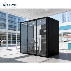 Портативные звукоизолированные офисные кабины Graki Model L с современной рамой из алюминиевого сплава и освещением 4000K. Цена. - Product Image 2