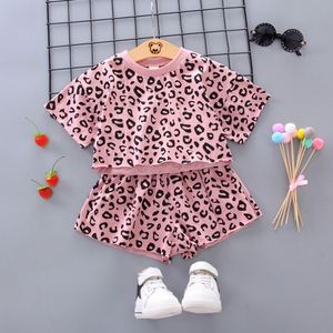 Wholesale Clothing Girl's Girlish Casual Loose Full Print Leopard Grain T-shirt <b>Pants</b> Suit From China Supplier - Product Image 1