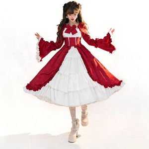 Vestidos Medievales Vintage Reales para Niñas, Mangas Largas, Lazo de Halloween, Estilo Retro Gótico, Vestido de Princesa Lolita, Vestido Gótico - Product Image 1