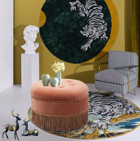 Style moderne américain Tassel Retro Pouf léger luxe tissu canapé tabouret ensemble siège créatif pour salon appartement hôtel villa
