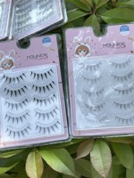 5 paires de faux cils 3D, cils 3D naturels longs faits à la main, bande transparente, lot de cils