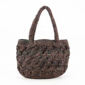 Bolso pequeño de rafia hecho a mano estilo bohemio con cremallera lindo bandolera lienzo primavera/verano Vestido de playa señora nacional - Product Image 1