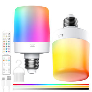 Ampoule LED intelligente E26 rechargeable avec télécommande, veilleuse à couleur changeante pour lampe murale de chevet, éclairage d'ambiance - Product Image 1