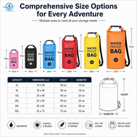 Sac étanche enroulable, sacs étanches pour le dos, sac étanche de 5L pour la randonnée, la natation, la plage, le kayak