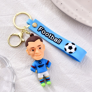 سلسلة مفاتيح على شكل نجمة، قلادة كرة قدم كرتونية، تمثال صغير للتعليق على الحقائب أو المفاتيح - Product Image 2