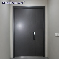 Puerta de Entrada Frontal de Aluminio Insonorizada de Tamaño Personalizado Rogenilan, Puertas de Seguridad Antirrobo para Exteriores para Viviendas