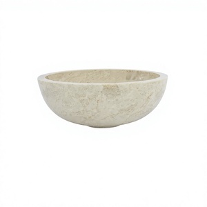 Bol à fruits en marbre de qualité exclusive avec forme ronde taille personnalisée ustensiles de cuisine salade alimentaire bol de service à vendre - Product Image 1