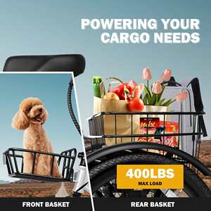 Qlife Triker Folding Pet Basket <strong>Three</strong> <strong>Wheeled</strong> Senior Electric Pedal Assist Trike Cargo <strong>Bike</strong> for <strong>Adult</strong> - Product Image 2