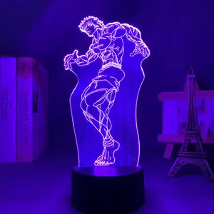 Baki Grappler Baki Hanma Led โคมไฟตกแต่งห้องนอนเด็กกล้ามเนื้อชายชุดวันเกิดของขวัญรีโมทคอนโทรลอะคริลิค3d โคมไฟ