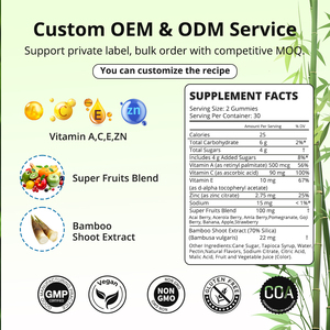 Bulk OEM Superfruits Beauty <b>Gummies</b> With Bamboo Extract <b>Vitamins</b> A C E Zinc Skin Health Support Dietary Supplement - Product Image 2