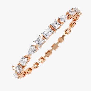 Bracelet en diamant de laboratoire complet, design 2025, magnifique, en or rose 18 carats pour femmes, bijoux fins en moissanite, Inde - Product Image 1