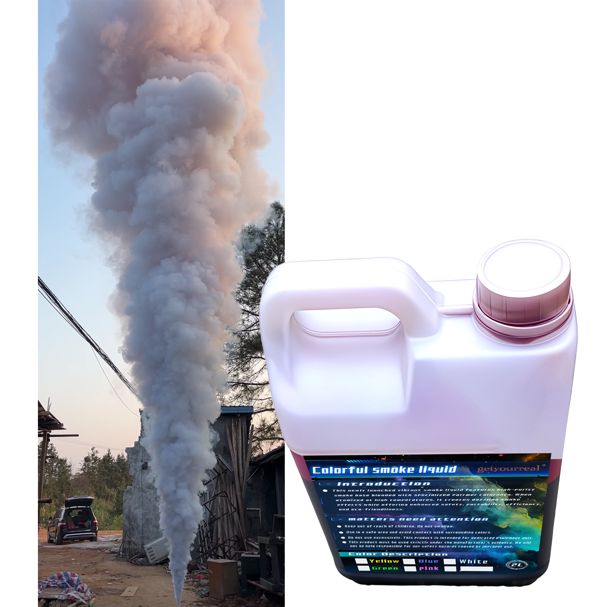 Liquide de brouillard gris