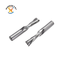 Fraise à queue spirale à 2 dents Warrior's Bit en carbure revêtu d'aluminium-étain, pour routeur CNC, OEM pour contreplaqué et bois dur