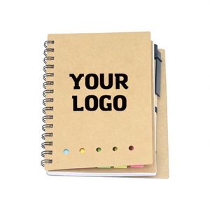 Kraft Paper Handmade Logo Customized <b>A5</b> Memo <b>Pad</b> Small A6 Spiral Notebook With Pen to Do List Sticky <b>Notes</b> Notepad - Product Image 1