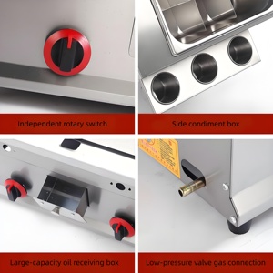 Friteuses et Plaques de Cuisson Professionnelles en Acier Inoxydable à Gaz pour Restaurants, Poulet Frit, Hamburgers, Steaks, et Stands de Restauration Ambulante - Product Image 6