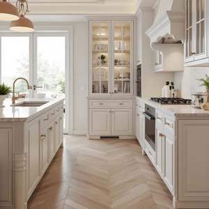 Gabinete de Pared con Puerta Plana para Cocina, Estilo Francés de Lujo Ligero, Tablero de Pino Europeo SANTOPOVA, Estructura de Madera Maciza - Product Image 4