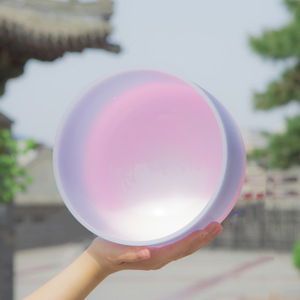 Candy Series Indigo <b>Pink</b> Dual Color Quartz Crystal Singing Bowl for Yoga Meditation Sound <b>Healing</b> Musical Instrument - Product Image 2