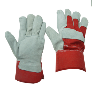 Guantes de Trabajo de Cuero Vacuno de Palma Completa, Estilo Occidental, Amarillo y Rojo, para Construcción, Seguridad Laboral, para Hombre y Mujer - Product Image 4