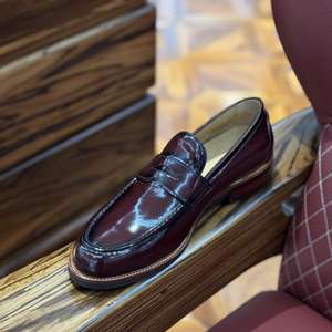 รองเท้าลำลองผู้ชายสไตล์อังกฤษ, รองเท้าลำลองแบบ Penny Loafer, รองเท้าลำลองสไตล์ธุรกิจทำมือ - Product Image 6