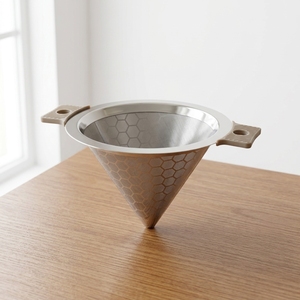 <span class=keywords><strong>Filtre</strong></span> à café permanent écologique en acier inoxydable double couche micro-maille pour infusion sans papier en forme de cône - Product Image 1