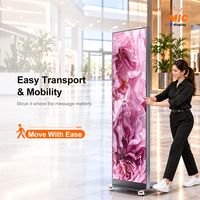 Écran d'affichage LED portable vertical P1.25 P1.53 pour la présentation de produits en magasin d'électronique et la publicité en vitrine