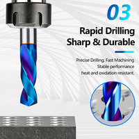 Forets en carbure de tungstène HRC60 Nano Blue à queue droite D1-D9, forets en carbure monobloc pour machines-outils CNC