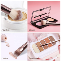 10 pièces champagne pinceau de maquillage or pas cher achat logo personnalisé marque privée vegan fourrure bois pinceaux de maquillage avec étui de poche