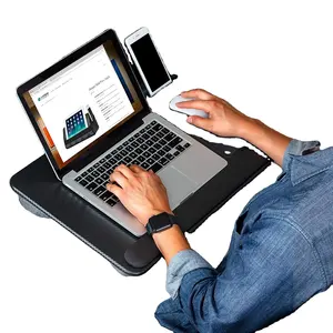 Portable Laptop Stand <strong>with</strong> <strong>Cushion</strong> for Bed and Office and Home <strong>Lap</strong> <strong>Desk</strong> <strong>with</strong> Device Ledge, Mouse Pad, and Phone Holder - Product Image 1
