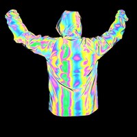 Couleur arc-en-ciel Lumineux Grande Taille Hommes Vestes Réfléchissant Veste Coupe-Vent