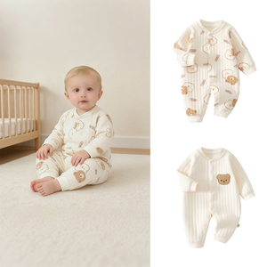 Tutina <span class=keywords><strong>per</strong></span> Neonati in Cotone Biologico a Maniche Lunghe, Morbida e Traspirante, Pigiama Intero <span class=keywords><strong>per</strong></span> Bambini 0-12 Mesi - Product Image 2