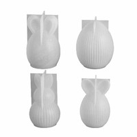 Oster-Ei Hasen-Ei-förmige Silikonform Aromatherapie-Kerze DIY Kreative Gestreifte Gesichtslose Form für Gips-Ornamente Kuchenwerkzeuge
