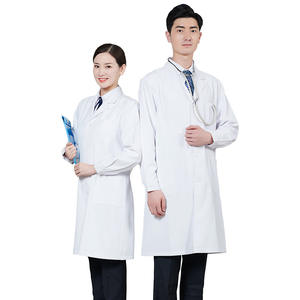 Superventas nuevo estilo de manga larga bata de laboratorio para hombres y mujeres personalización Logo impresión laboratorio bata Hospital Doctor enfermera uniforme - Product Image 1