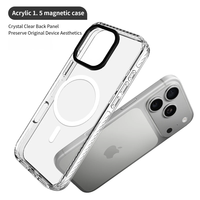 Coques de téléphone ultra-fines magnétiques en acrylique transparent de 1,5 mm pour iPhone 16 15 Pro Max, légères et protectrices