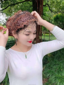 YASEEN Summer New Popular Women's Eco-Friendly Islamic Fashion Lace Breathable Beaded Headscarf <b>Hat</b> - Product Image 5